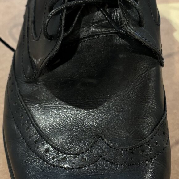 Men's Black Dress Shoes (Wingtips) - Picture 3 of 5